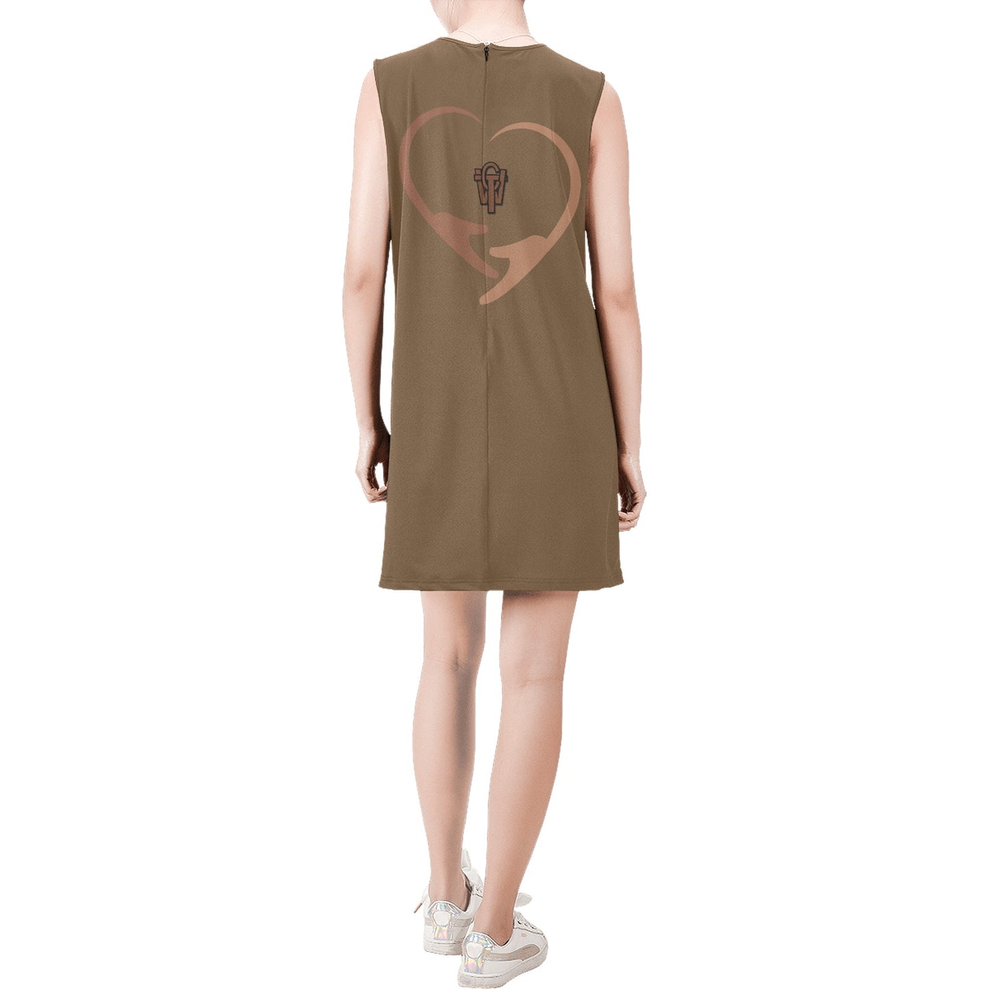 Sleeveless Round Neck Shift Dress (Model D51)